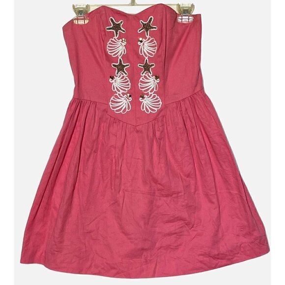 Lilly PULITZER Mayfield Pink Seeing Stars Strapless Fit Flare Dress - Picture 5 of 14